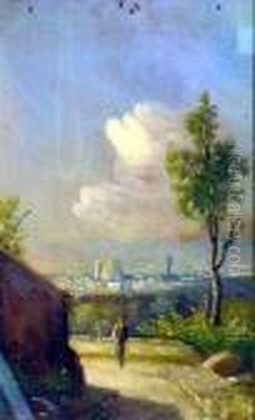 Veduta Di Firenze
Con Lo Sfondo Di Santa Maria Del Fiore Oil Painting by Guido Agostini