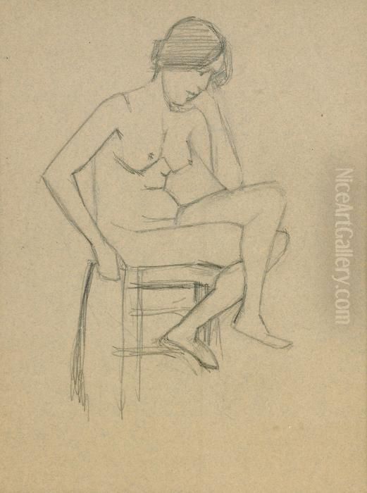 Sittande Krokimodell Oil Painting by Ivan Agueli