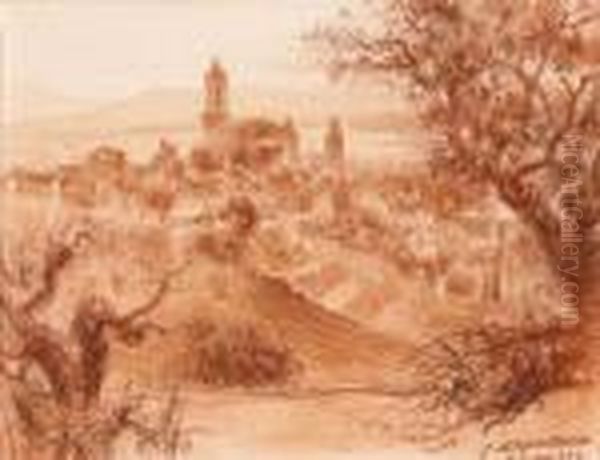 Gerona. Oil Painting by Jose Aguilera