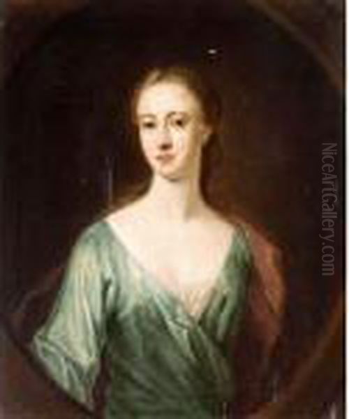 Portrait Of A Lady, Said To Be 
Mrs Mcfarlane, Daughter Of Lord Halbett Of Pitfirrane; Portrait Of A 
Lady Oil Painting by William Aikman