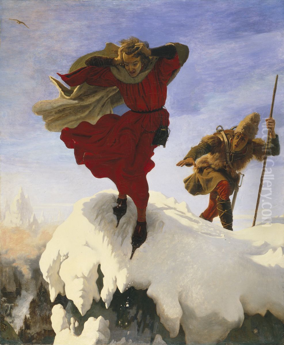 Manfred on the Jungfrau Oil Painting by Ford Madox Brown