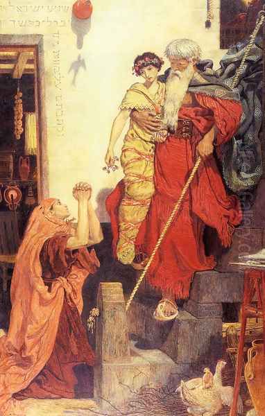 Elijah Restoring The Widow's Son Oil Painting by Ford Madox Brown