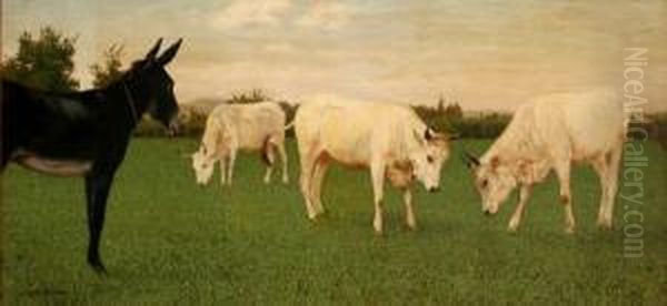 Pascolo Sul Prato Oil Painting by Oreste Albertini