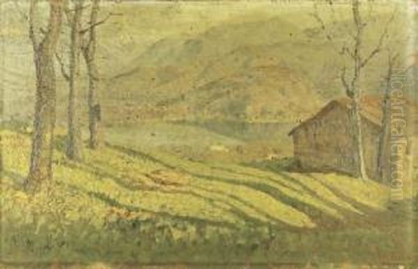 Paesaggio Lacustre Oil Painting by Oreste Albertini