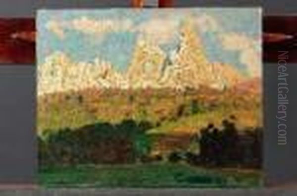 Paesaggio Montano Oil Painting by Oreste Albertini