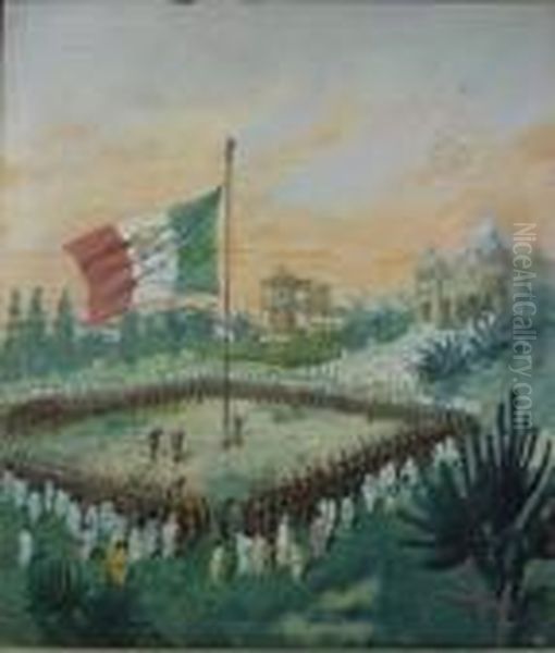 L'adunata Oil Painting by Gino Albieri
