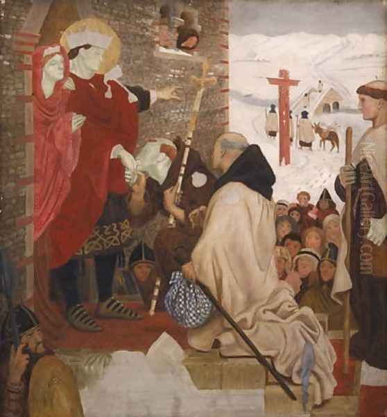 St Oswald and St Aidan Oil Painting by Ford Madox Brown