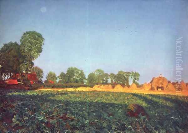 The grain harvest Oil Painting by Ford Madox Brown