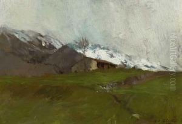 Baite Sulla Presolana Oil Painting by Ambrogio Antonio Alciati