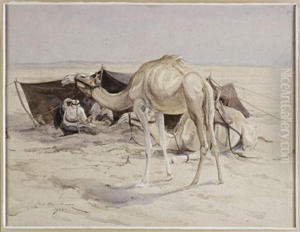 Bedouin Encampment Oil Painting by Edwin Alexander