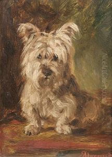 A Skye Terrier Oil Painting by Robert L. Alexander
