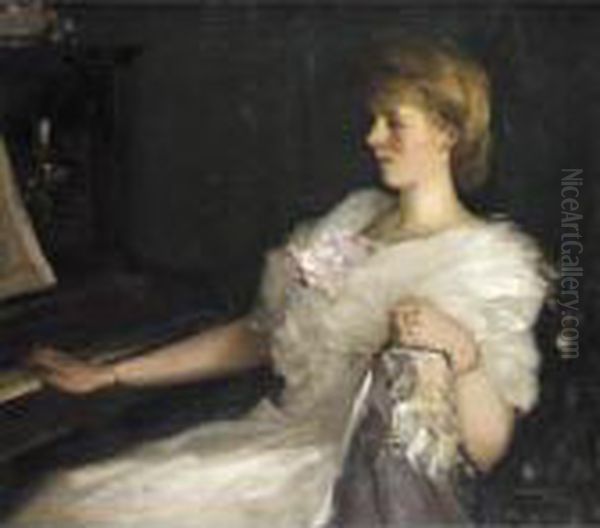 At The Piano Oil Painting by David Alison