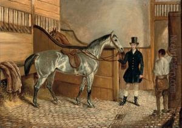 The Squire's Hunter; And After The Ride Oil Painting by Henry Jr Alken