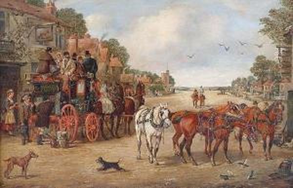 The London To Derby Coach Oil Painting by Henry Jr Alken