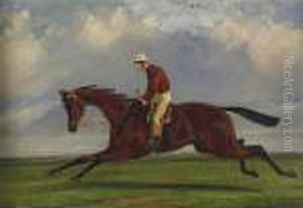 Lord St. Vincent's 'lord Clifden' With J. Osbourne Up, Winner Of The St. Leger Oil Painting by Henry Jr Alken