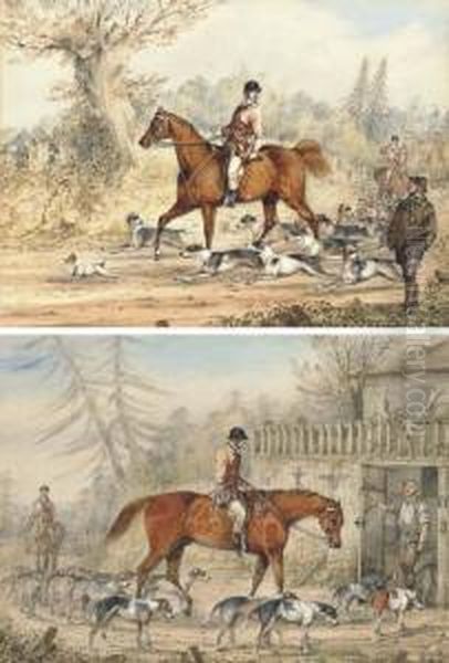 On The Scent; And Returning From The Hunt (both Illustrated) Oil Painting by Henry Jr Alken