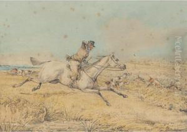 Approaching The Ditch Oil Painting by Henry Jr Alken