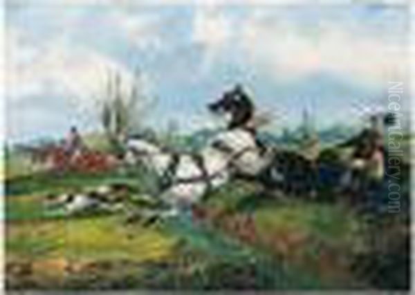 Joining In The Chase Oil Painting by Henry Jr Alken