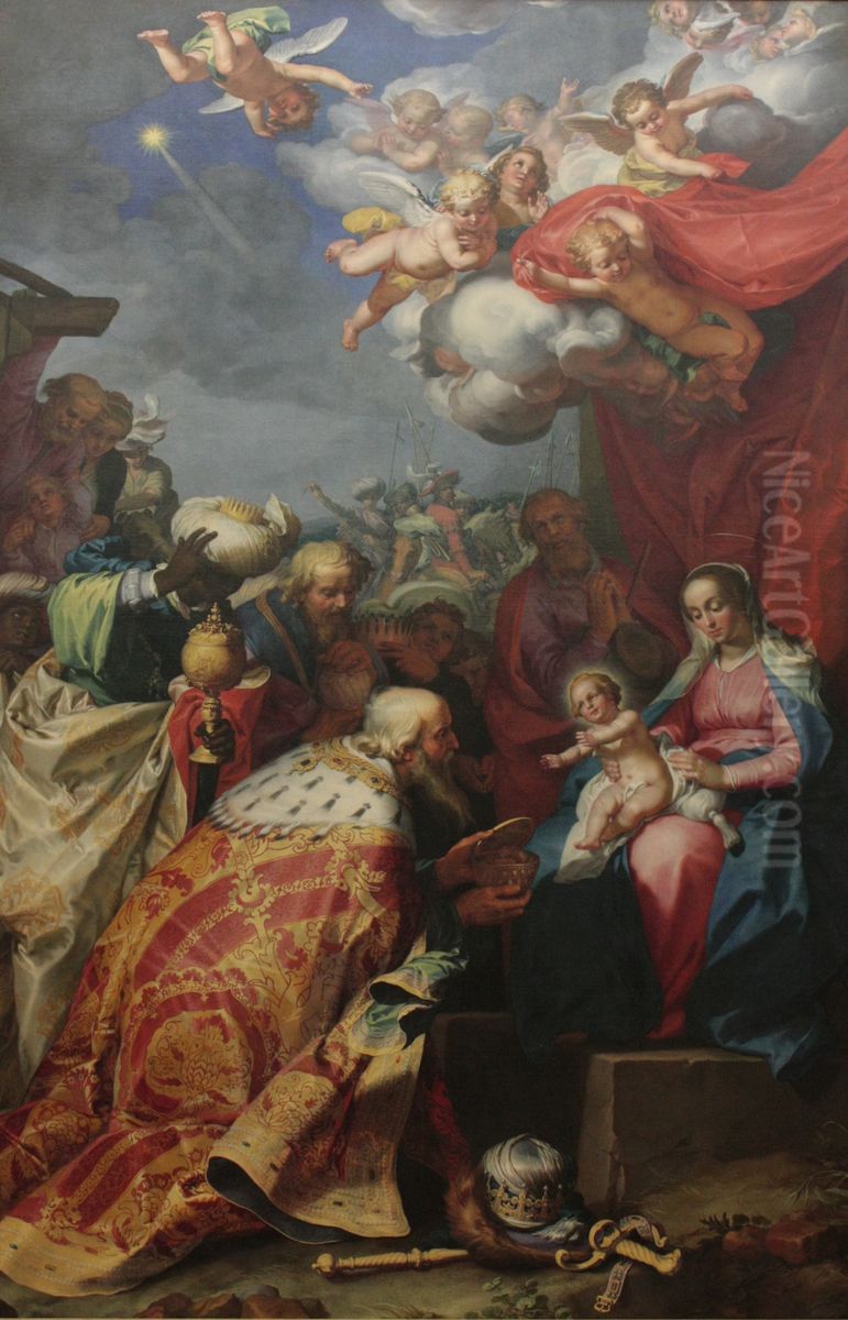 Adoration of the Magi Oil Painting by Abraham Bloemaert