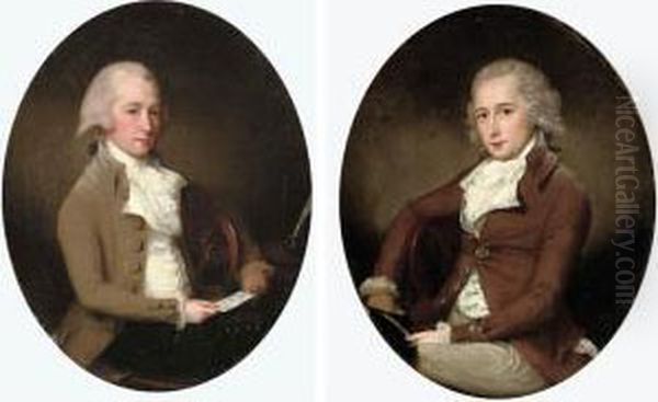 Portrait Of A Gentleman 
Traditionally Identified As Mr. Lodington; And Portrait Of A Gentleman 
Traditionally Identified As John Lodington Oil Painting by Francis Alleyne