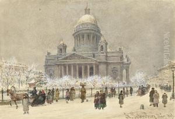 St Isaac's Cathedral, St Petersburg Oil Painting by Franz Alt