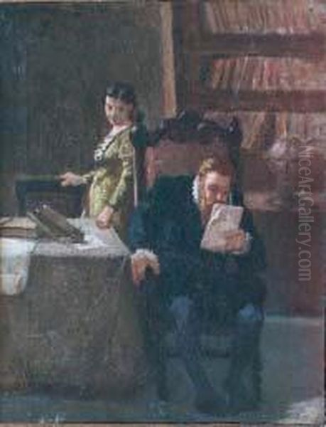 La Lettera Oil Painting by Saverio Francesco Altamura