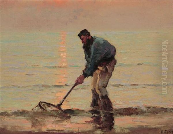 Morning Catch Oil Painting by Mathias (Joseph) Alten