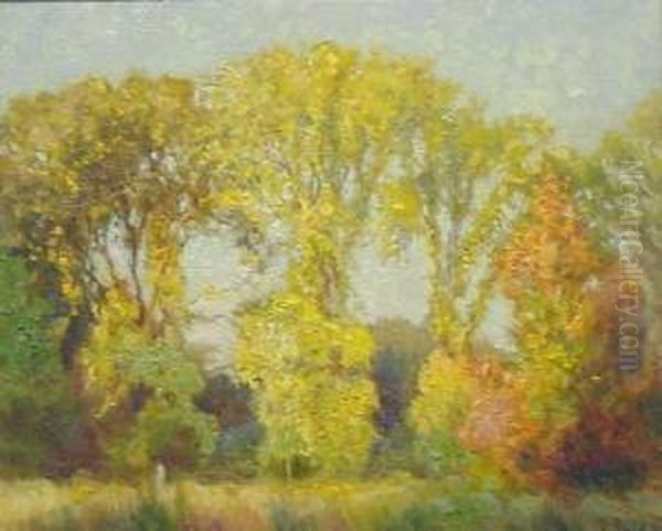 Fire Of Fall Oil Painting by Mathias (Joseph) Alten