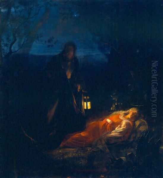 Fleeing to Egypt Oil Painting by Carl Heinrich Bloch