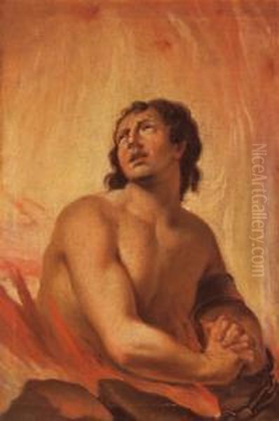 Peccatori Che Espiano In Purgatorio Oil Painting by Martino Altomonte