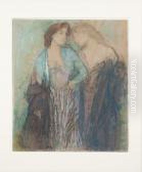 Doppelfigur Oil Painting by Edmond-Francois Aman-Jean