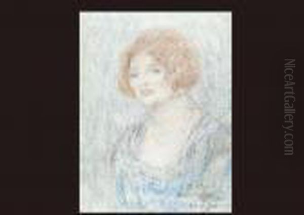 Woman Oil Painting by Edmond-Francois Aman-Jean