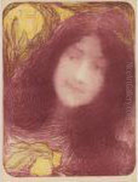 Sous Les Fleurs Oil Painting by Edmond-Francois Aman-Jean