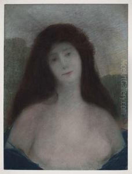 Buste De Femme Oil Painting by Edmond-Francois Aman-Jean