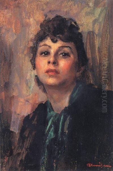 La Modella Oil Painting by Giuseppe Amisani