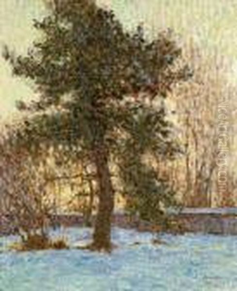 Arbres Sous La Neige Oil Painting by Emile Ancelet