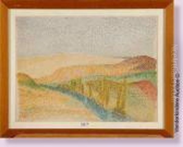 Paysage A La Riviere Oil Painting by Emile Ancelet