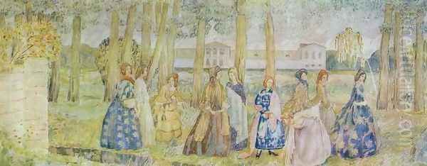 Autumn Evening, 1904-05 Oil Painting by Viktor Elpidiforovich Borisov-Musatov