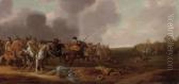 A River Landscape With A Young 
Priest And Two Beggars On A Path, A Fortress Beyond; And A River 
Landscape With Two Travellers, A Bridge Beyond Oil Painting by Paolo Anesi