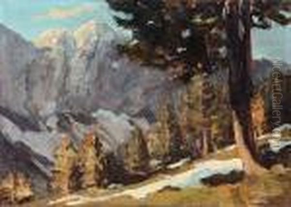 Hochgebirgslandschaft Oil Painting by Max Angerer