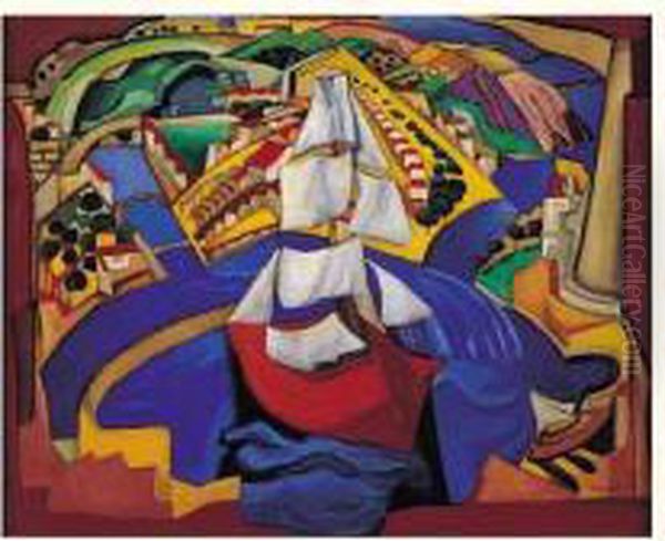 Vue De Cordes Oil Painting by Francois Angiboult