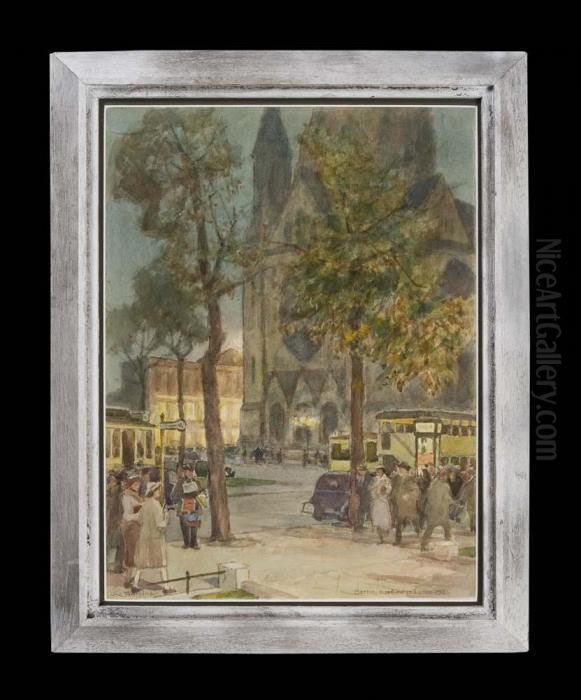 Kaiser-wilhelm-gedachtniskirche Oil Painting by Otto Antoine