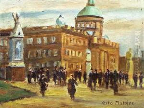 Berliner Stadtschlos Mit Reicher Figurenstaffage Oil Painting by Otto Antoine