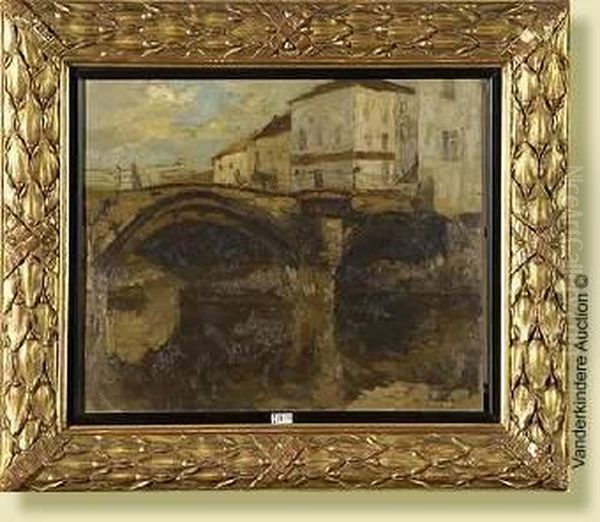 Pont Anime En Ville Oil Painting by Armand Apol