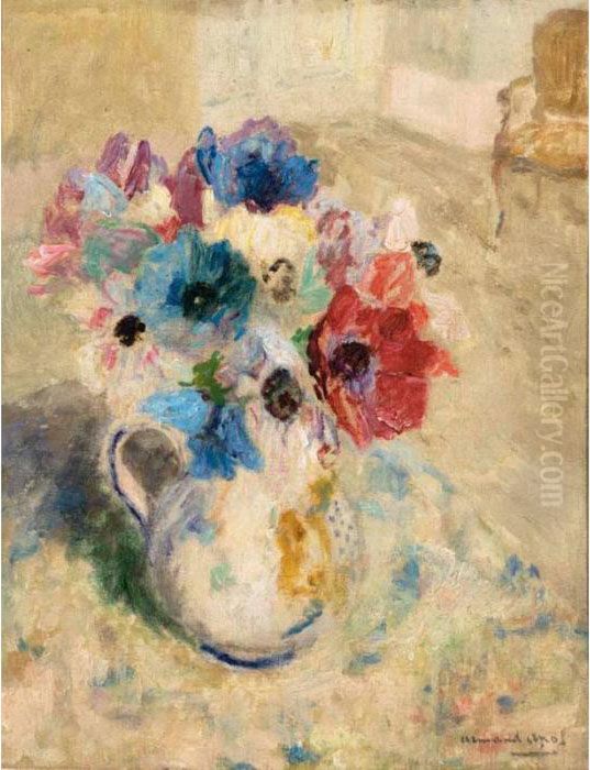 A Flower Still Life With Anemones Oil Painting by Armand Apol