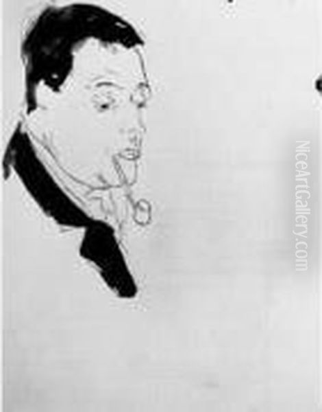 Rome - Paris 
 Autoportrait Oil Painting by Guillaume Apollinaire