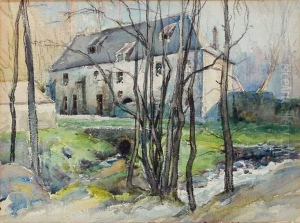 La Maison Devant Les Arbres Oil Painting by Emile Appay