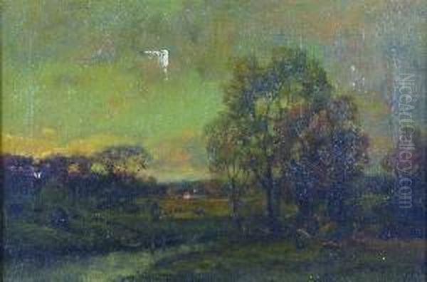 Landscape With Farm Oil Painting by Charles P. Appel
