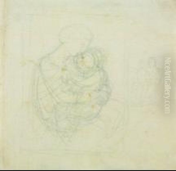 Madonna Con Il Bambino E Studio Per La Stessa Composizione Oil Painting by Andrea, the Elder Appiani