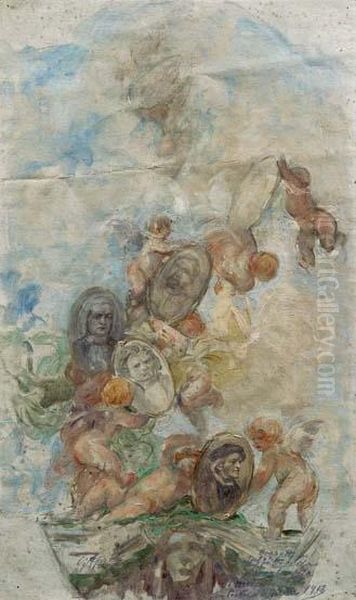 Allegoria Della Musica
- 1913 Oil Painting by Giuseppe Aprea